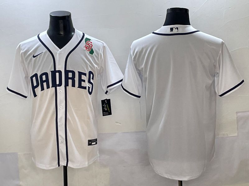 Men 2025 San Diego Padres Blank White Game Nike MLB Jersey style 3